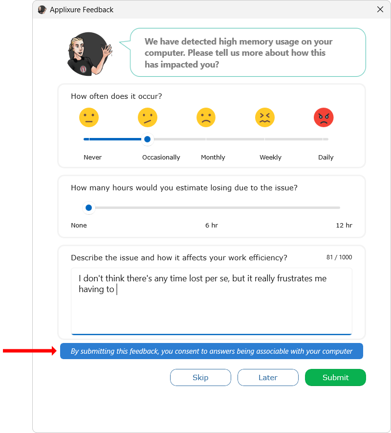 Required consent on submit