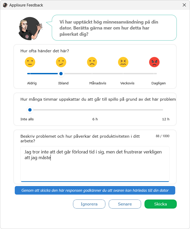 Vyn för problemförfrågningar i Feedback-programmet